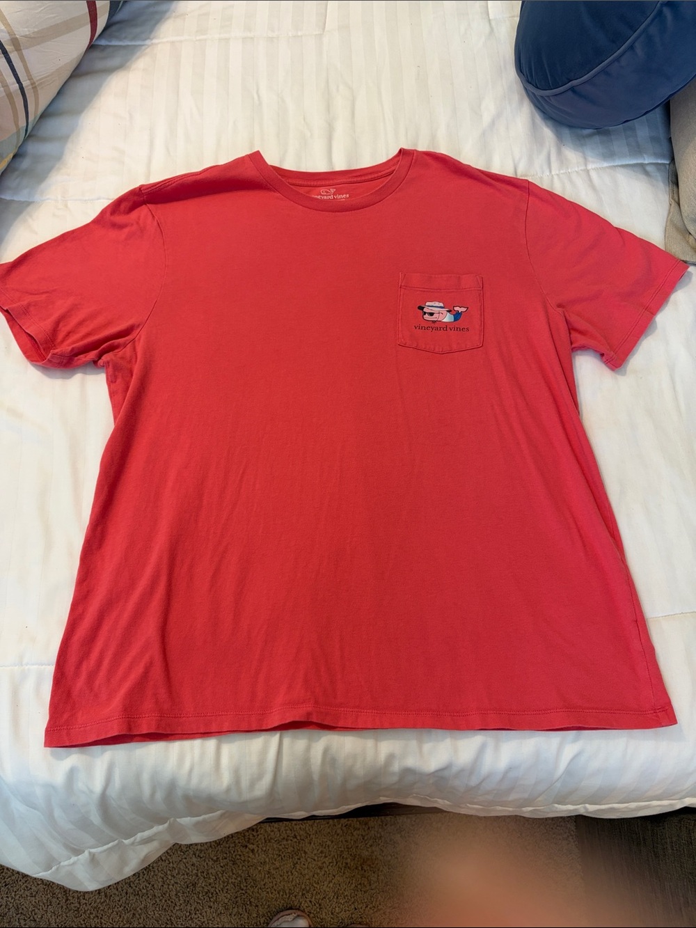 Vineyard Vines Men's Coral-Red Pocket Tee